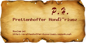 Prettenhoffer Honóriusz névjegykártya